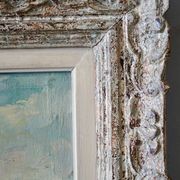 Antique Oil Painting of a French Coastal Scene gallery detail image
