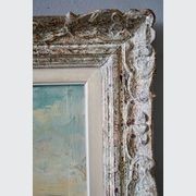 Antique Oil Painting of a French Coastal Scene gallery detail image