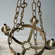 French Gilded Iron Chandelier gallery detail image
