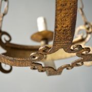 French Gilded Iron Chandelier gallery detail image
