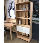 SIENNA Display Unit Bookcase 82cm -  Natural & White gallery detail image