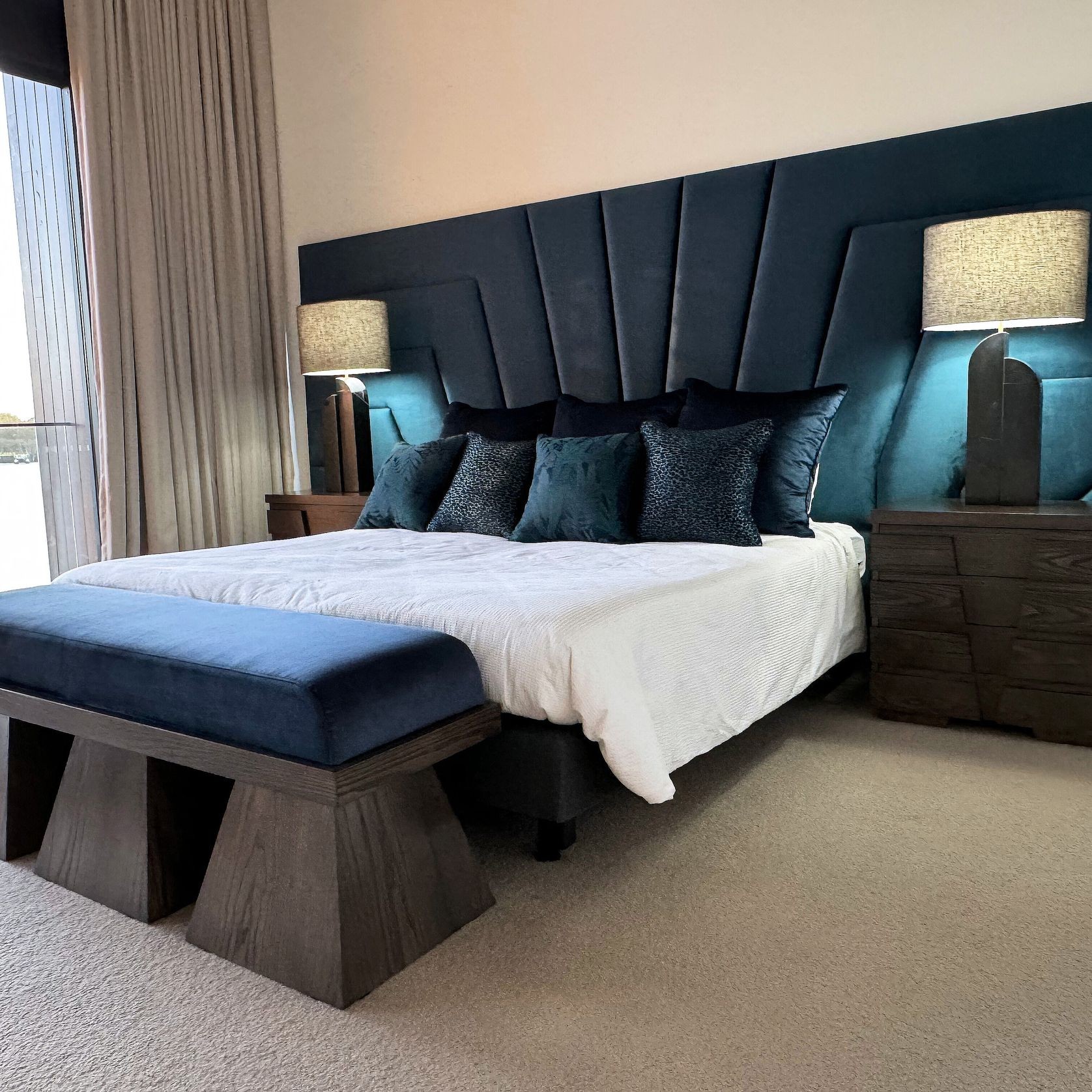 Mid Century Modern Panelled Bed Head gallery detail image
