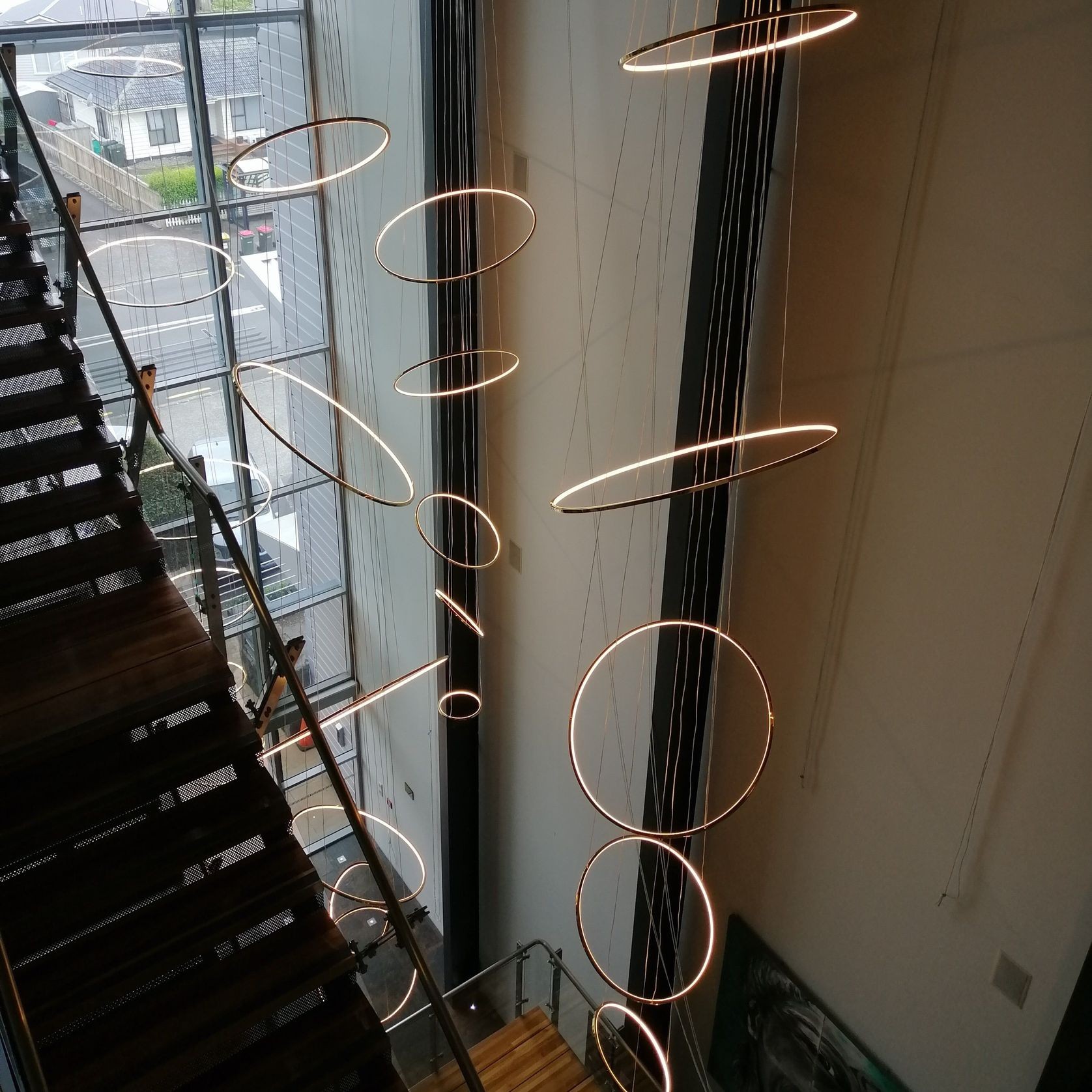 Halo Titanium Gold Suspension Light gallery detail image