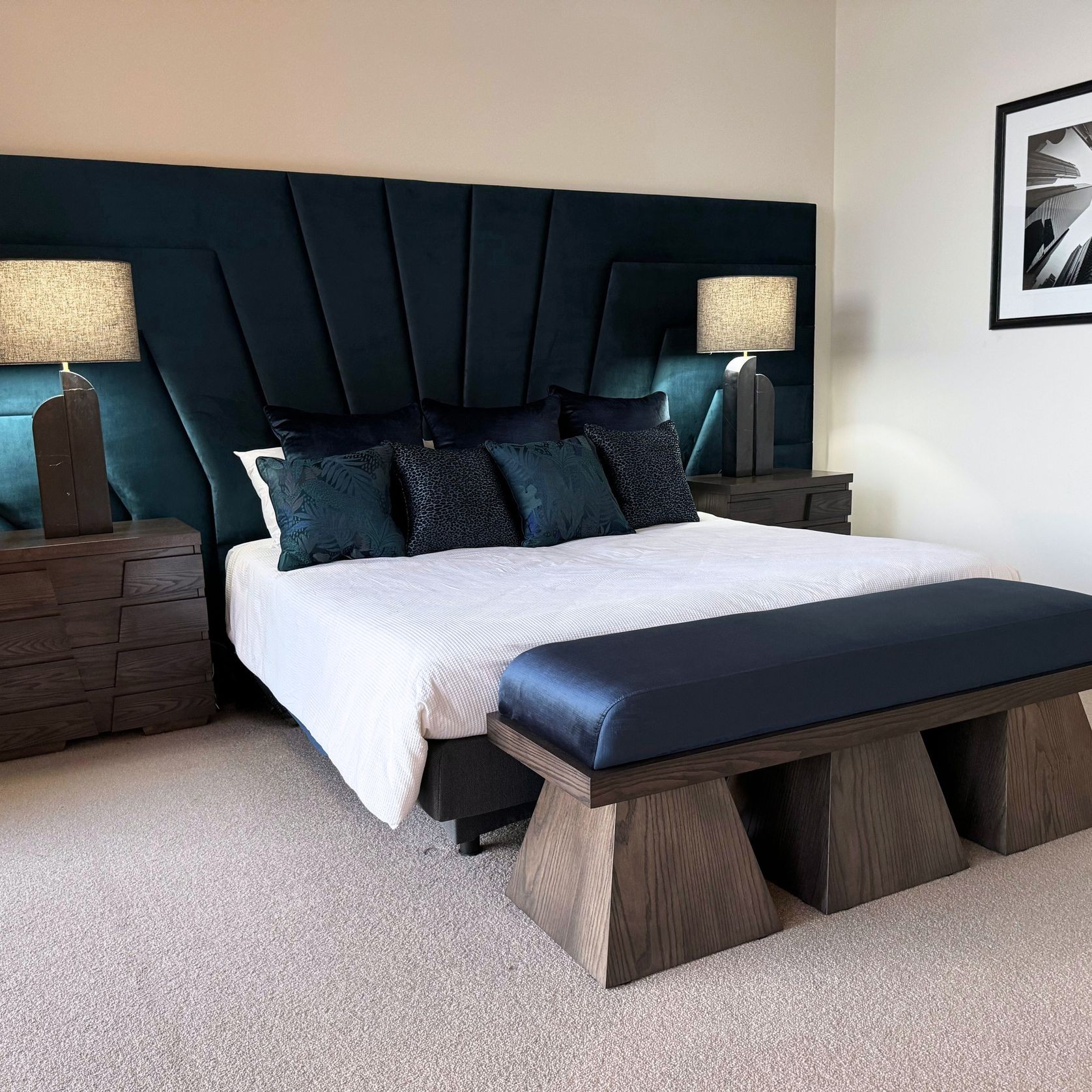 Mid Century Modern Panelled Bed Head gallery detail image