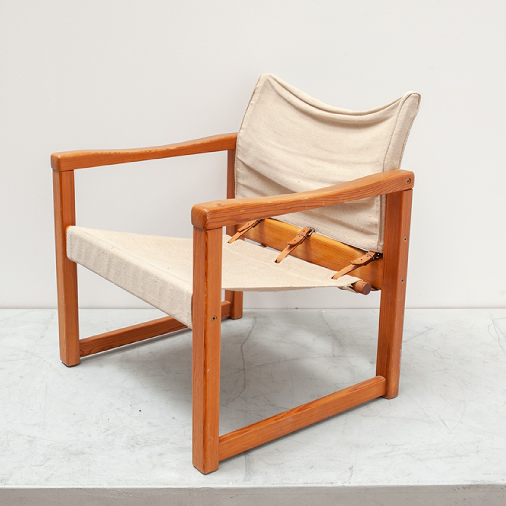 Canvas Sling Chair With Buckles, Denmark, 1960's gallery detail image
