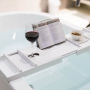 Serenity Bamboo Bath Caddy - White gallery detail image