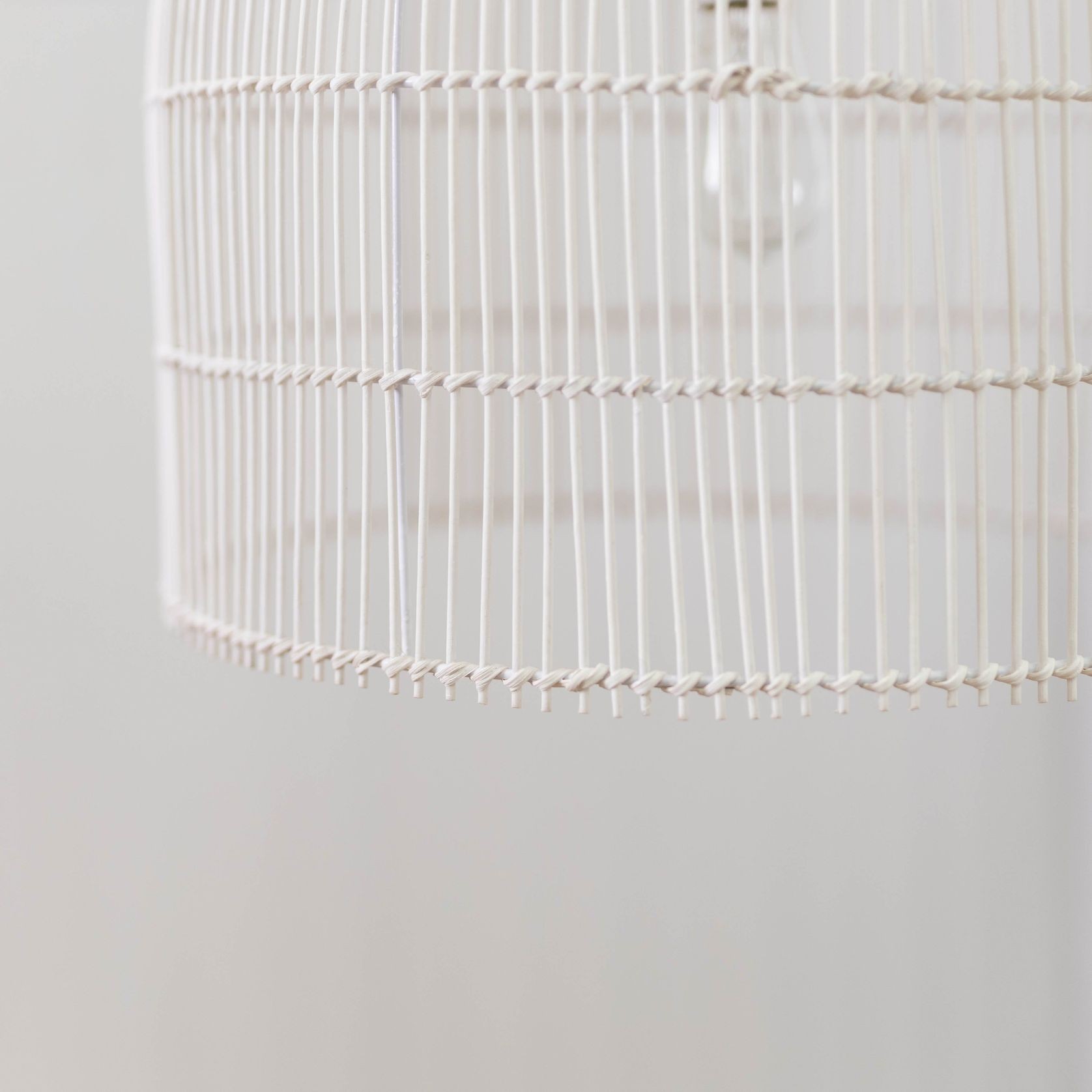 Whitewash Cane Rattan Pendant Light - Siena - 2 Sizes gallery detail image