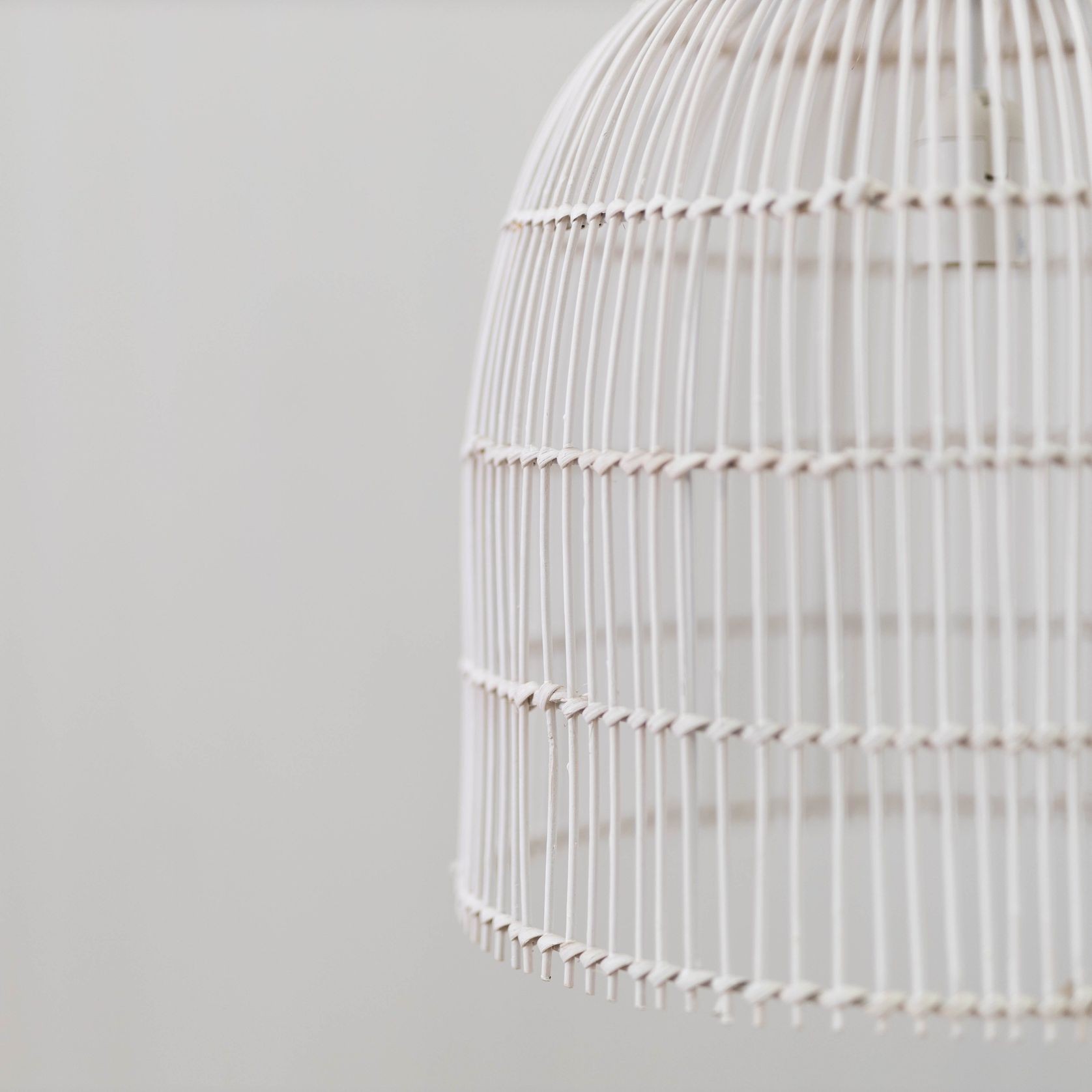 Whitewash Cane Rattan Pendant Light - Siena - 2 Sizes gallery detail image