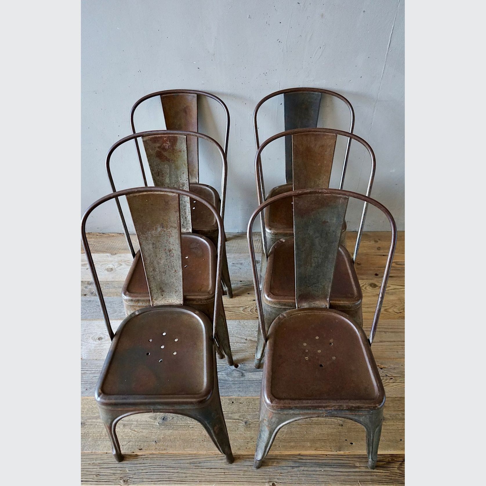 Set of 6 Vintage French Tolix Chairs gallery detail image