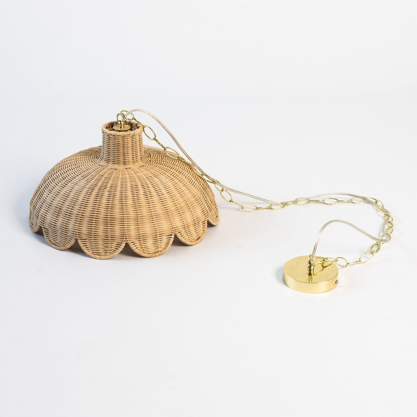 Alice Scallop Rattan Pendant Light gallery detail image