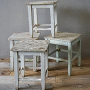 French Rustic Painted Stools gallery detail image