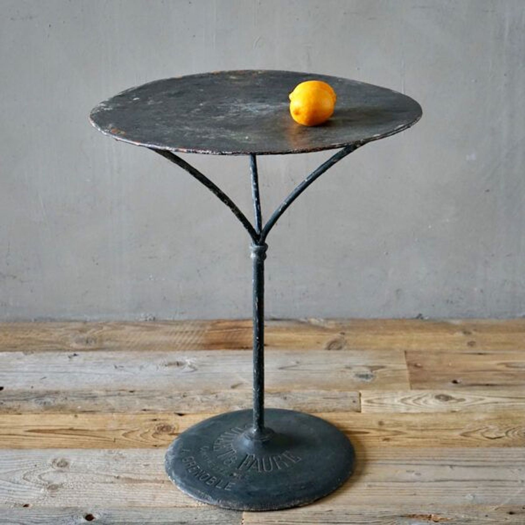 French Iron Garden Table in Black gallery detail image