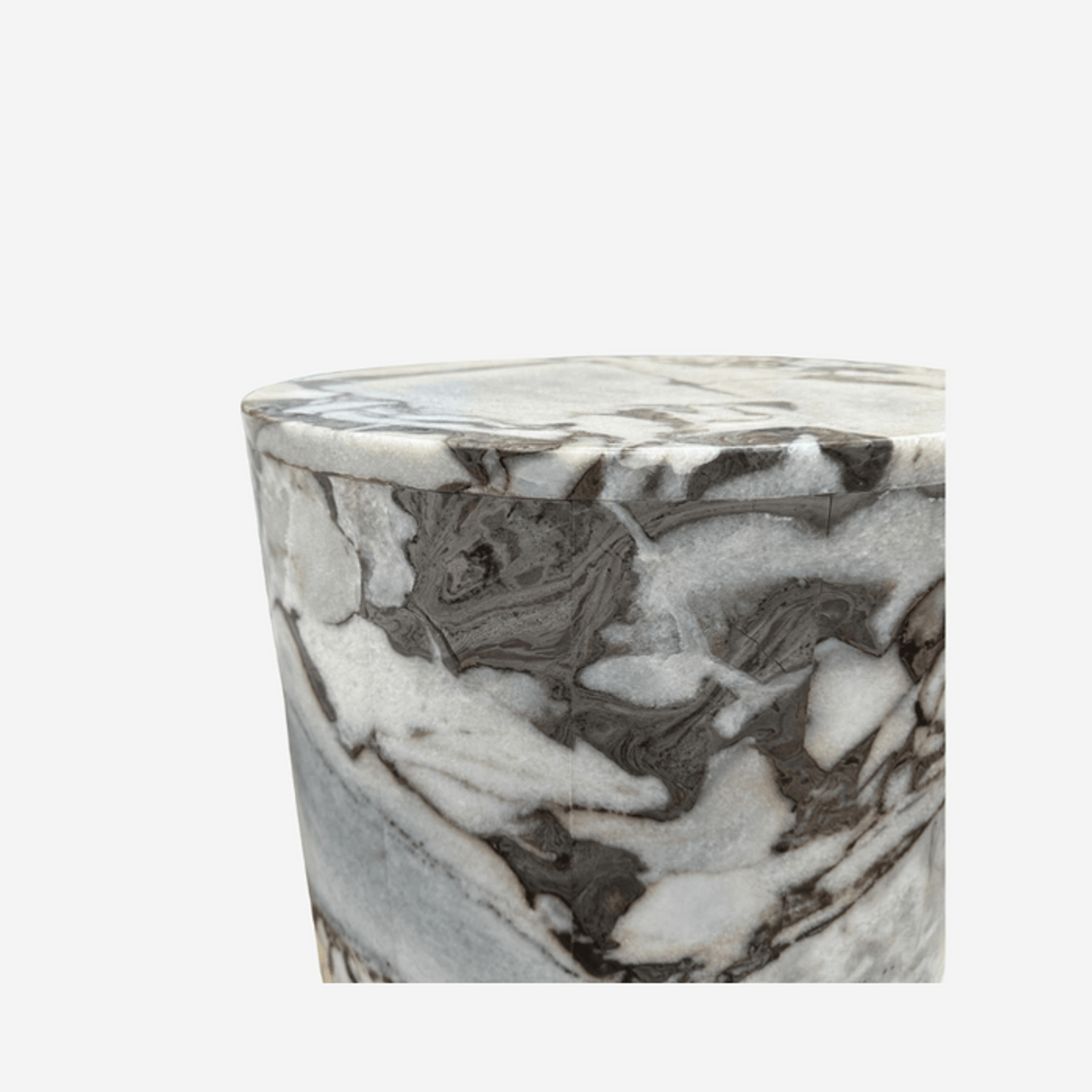 Rounded Side Table - Milky Blue Marble 2 | Natural Stone Co. gallery detail image