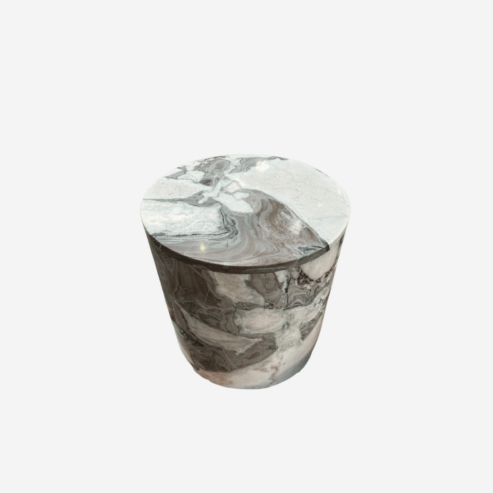 Rounded Side Table - Milky Blue Marble | Natural Stone Co. gallery detail image