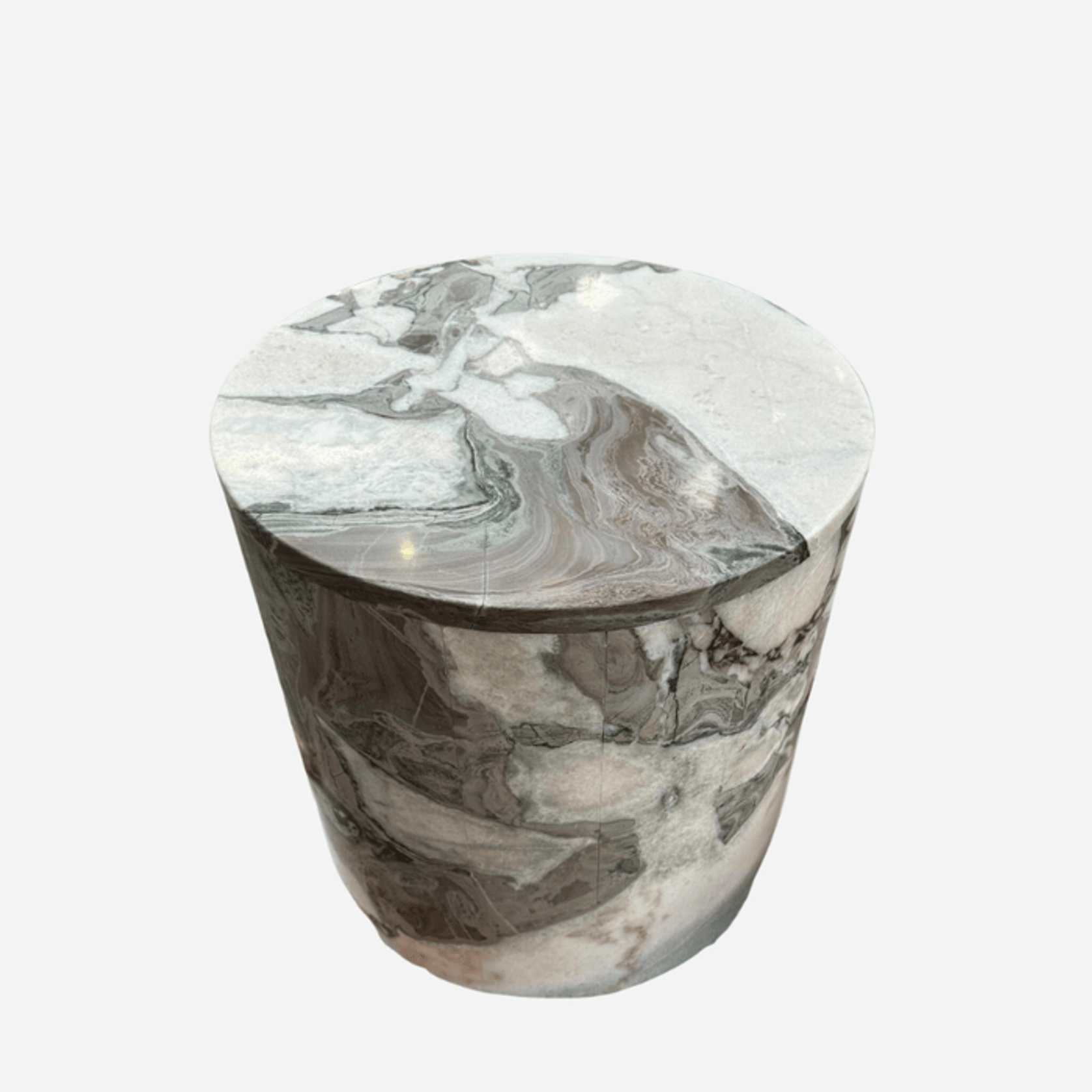 Rounded Side Table - Milky Blue Marble | Natural Stone Co. gallery detail image