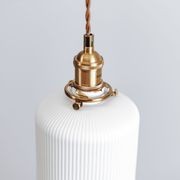 Gloria | Gold Ceramic Pleated Pendant Light gallery detail image