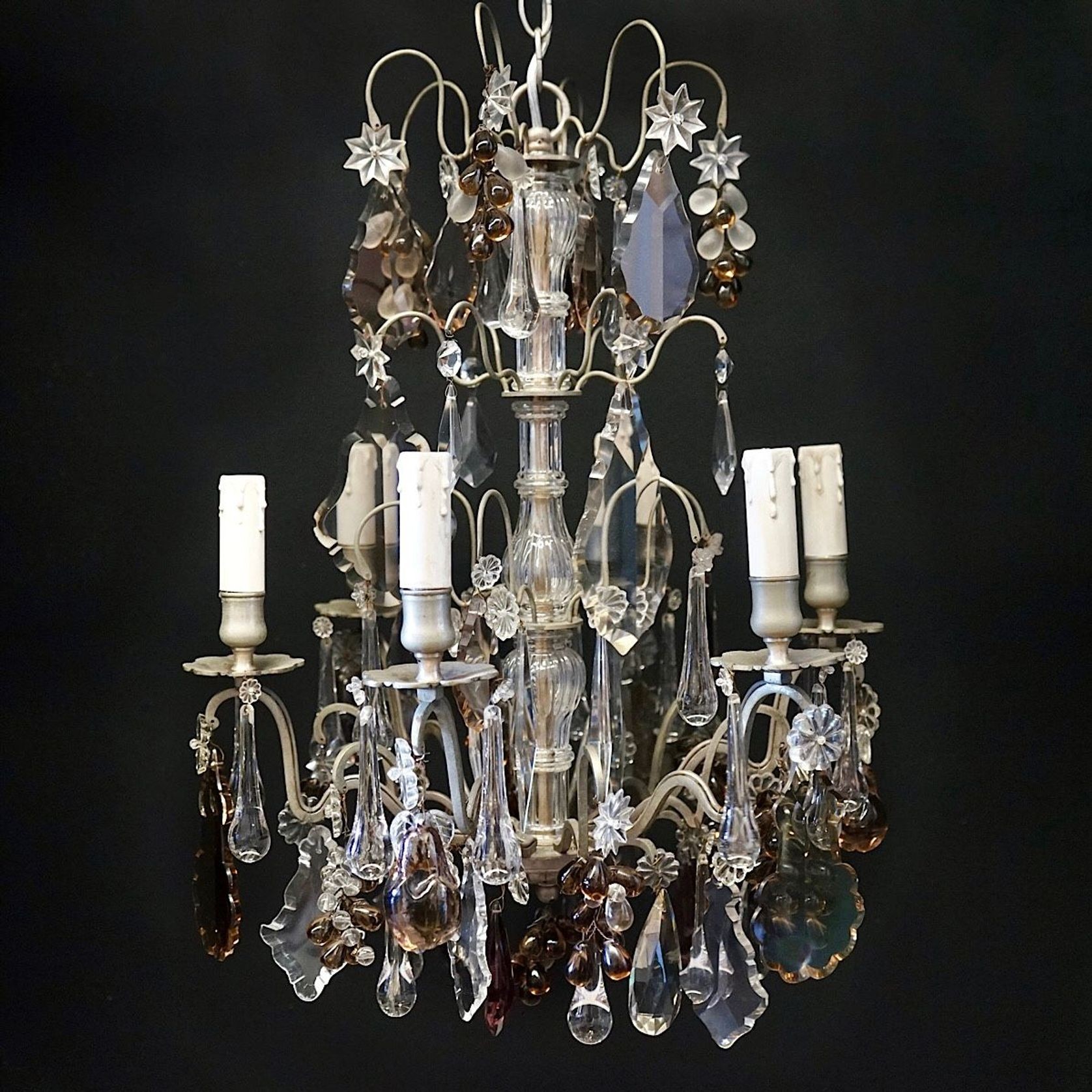 Antique French Chandelier With Glass Fruit gallery detail image