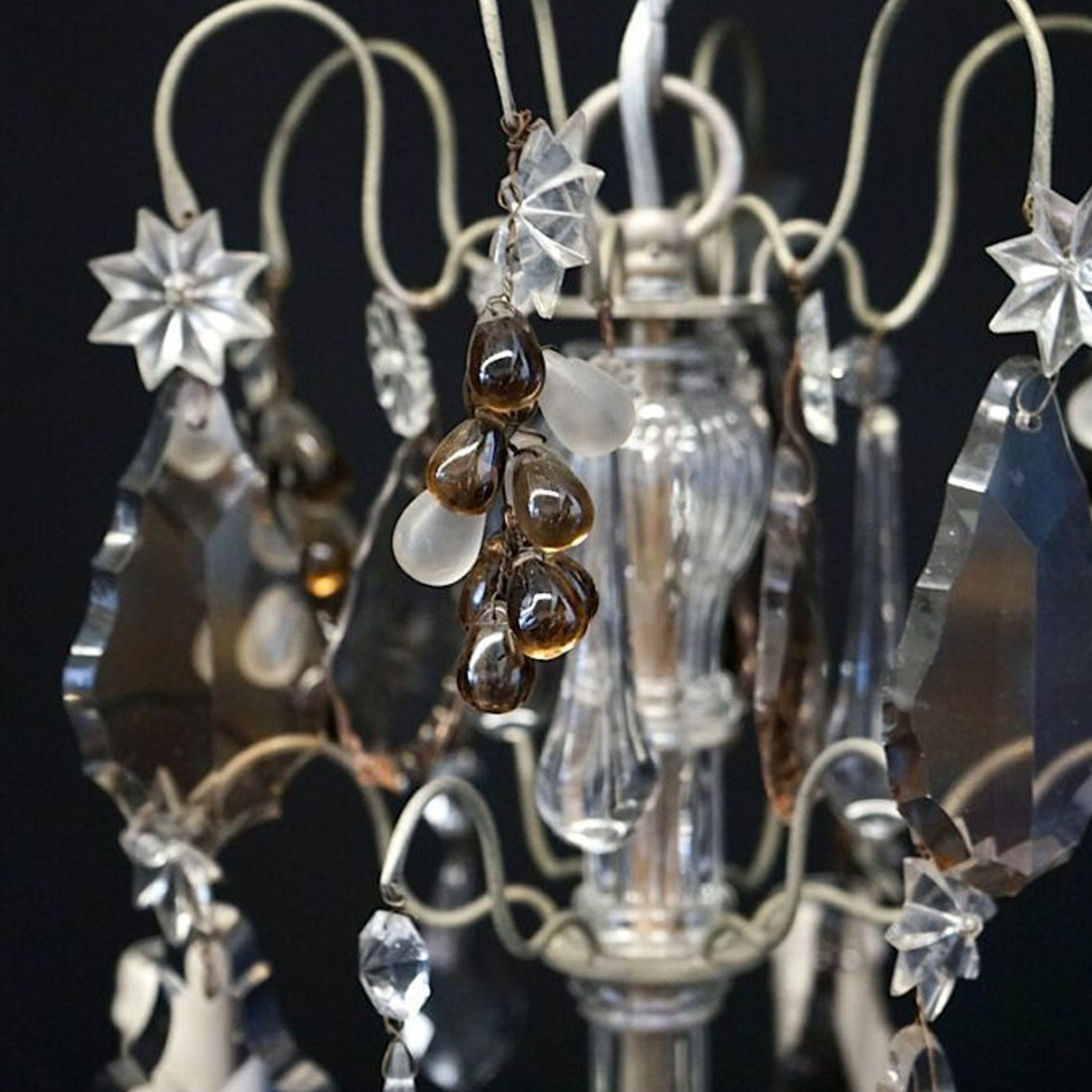 Antique French Chandelier With Glass Fruit gallery detail image