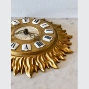 Gilt Patinated Bronze Sunburst Clock gallery detail image
