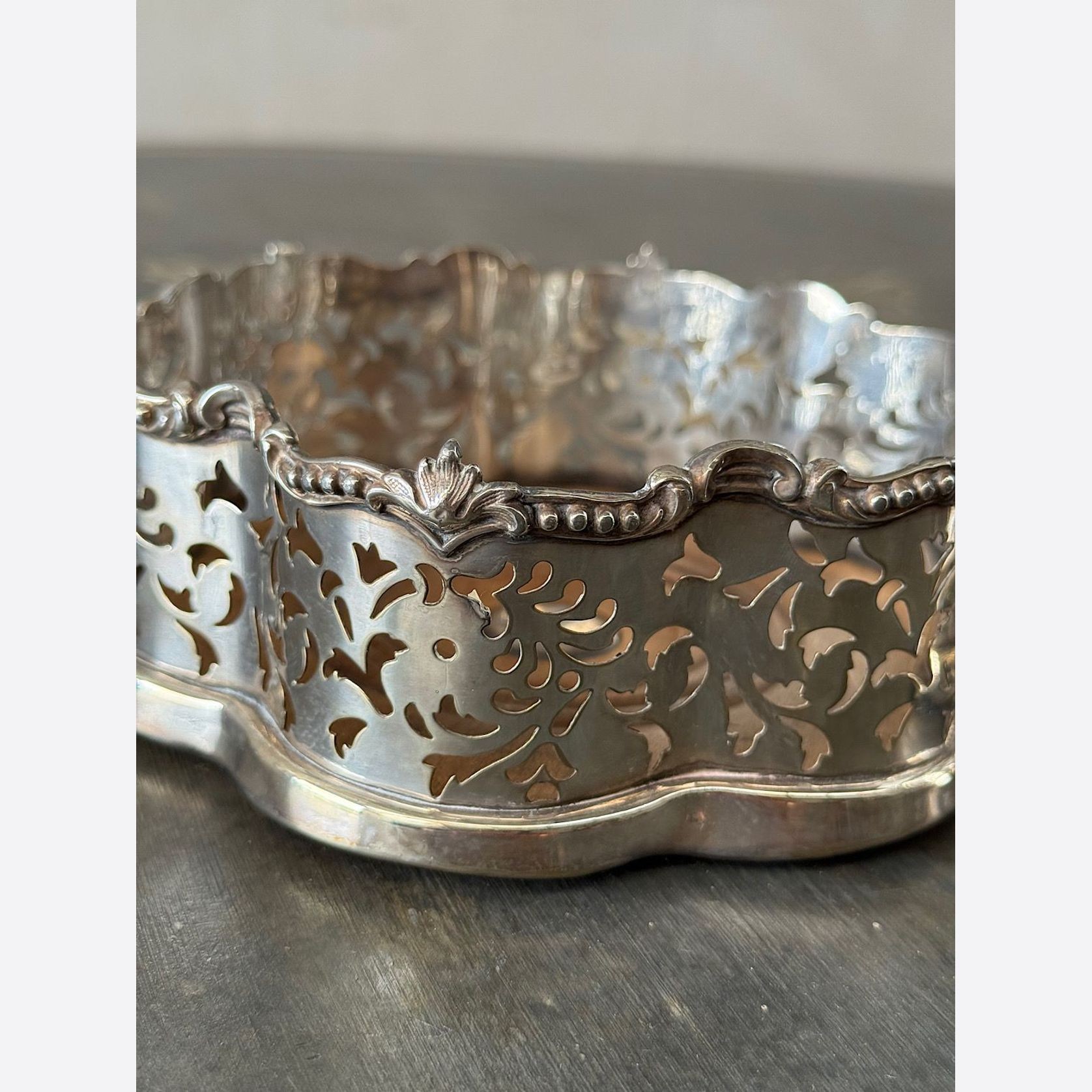 Pair of Silvered Wine Coasters gallery detail image