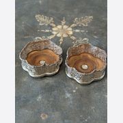 Pair of Silvered Wine Coasters gallery detail image