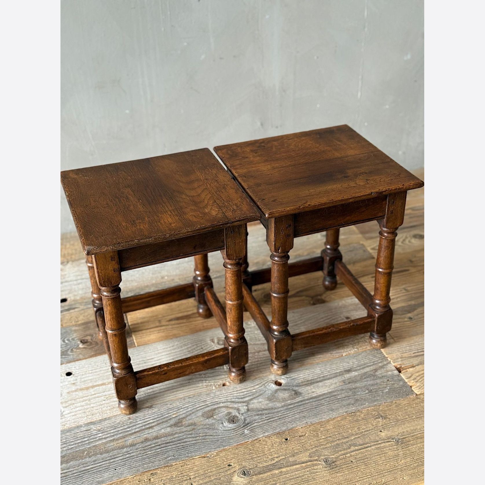 Pair of Oak Stools or Side Tables gallery detail image