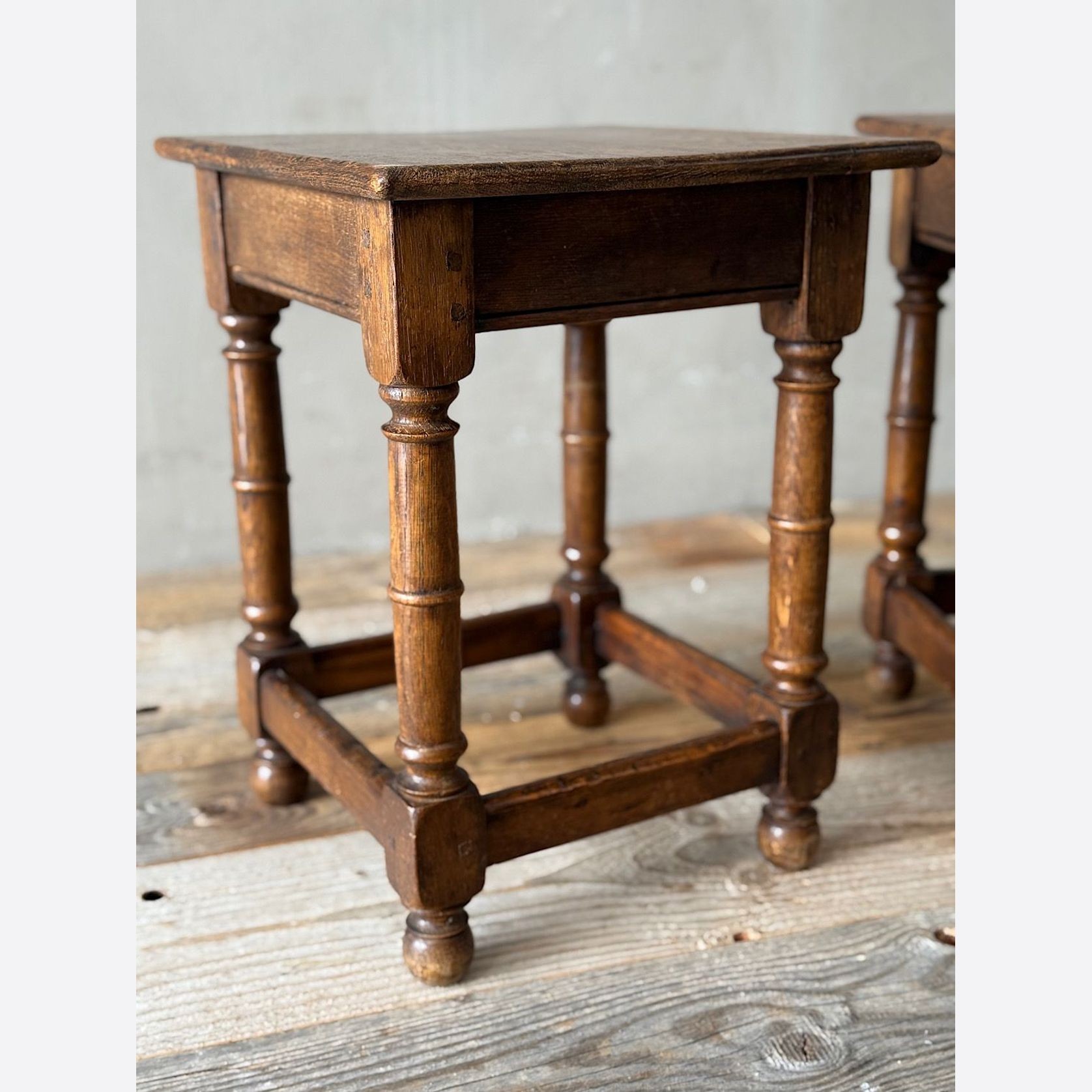 Pair of Oak Stools or Side Tables gallery detail image