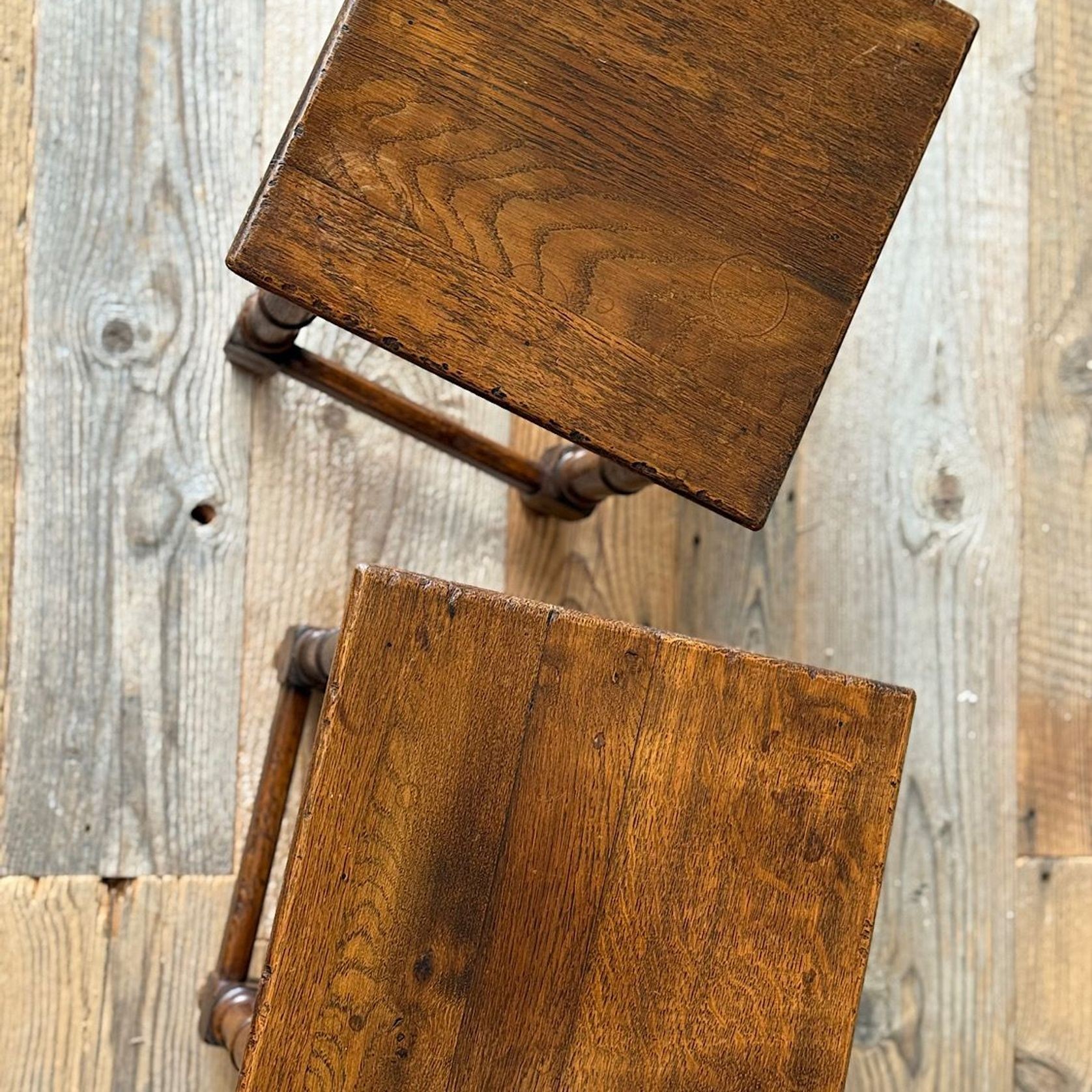Pair of Oak Stools or Side Tables gallery detail image