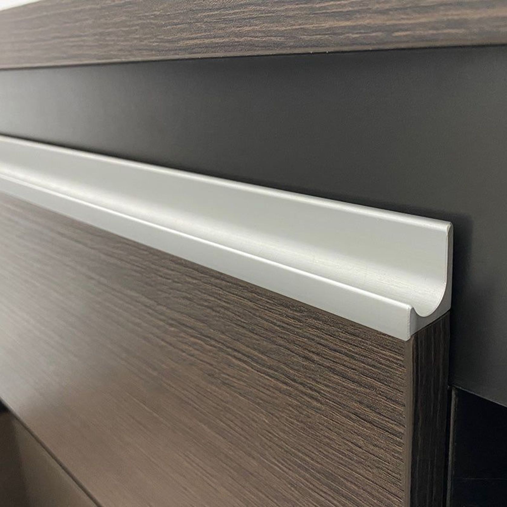 Carter Executive Office Desk + Left Return - 180cm - Coffee + Charcoal gallery detail image