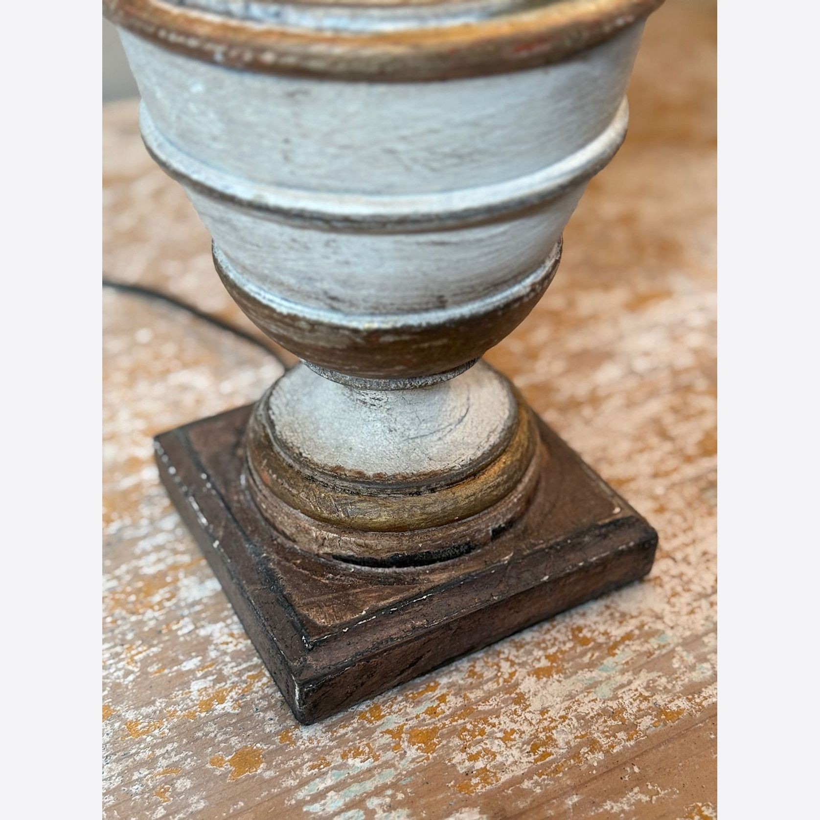 Italian Painted Candlestick Lamps gallery detail image