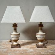 Italian Painted Candlestick Lamps gallery detail image