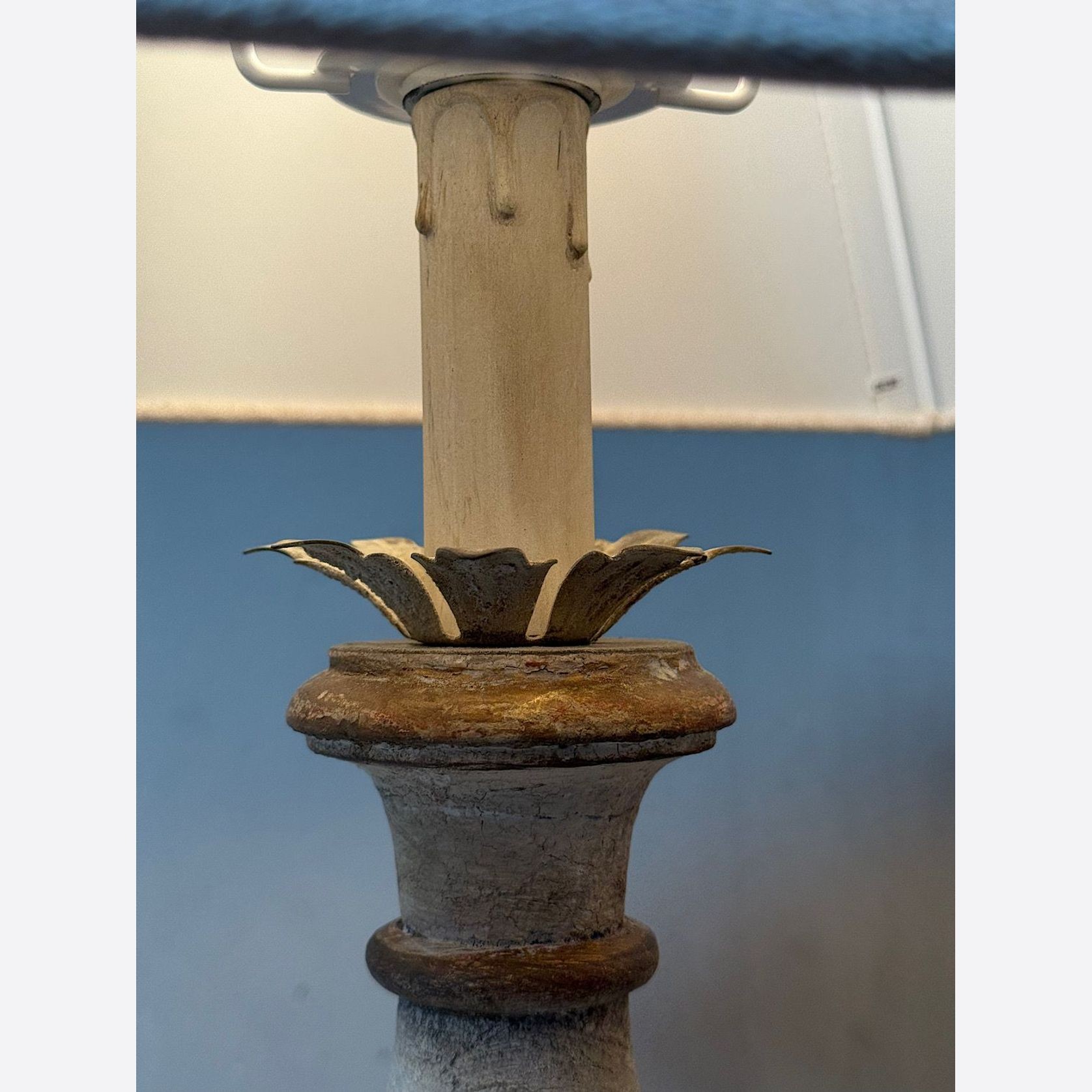 Italian Painted Candlestick Lamps gallery detail image