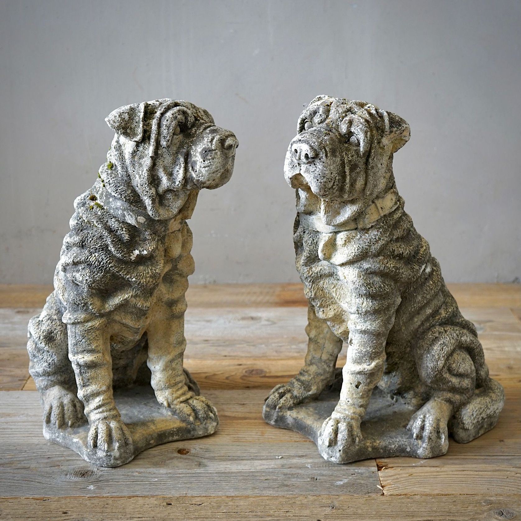 Cast Stone Dog Statues (Pair) gallery detail image