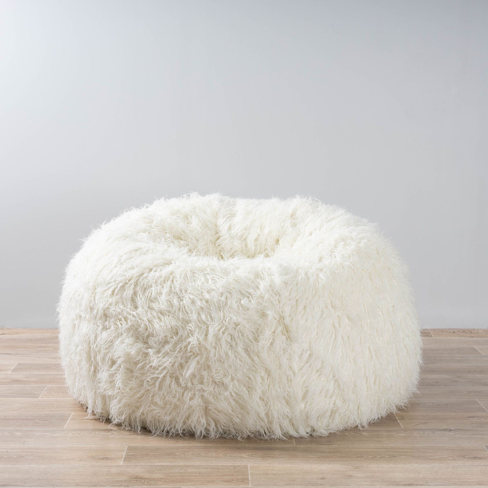 Fur Bean Bag - Cream Shaggy gallery detail image