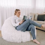 Lush Fur Bean Bag - White gallery detail image