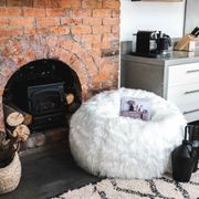 Lush Fur Bean Bag - White gallery detail image