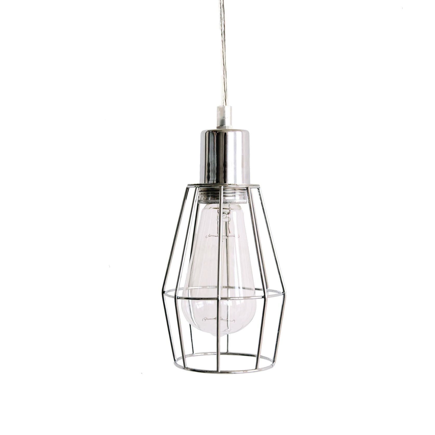Industrial Cage Light - Chrome gallery detail image