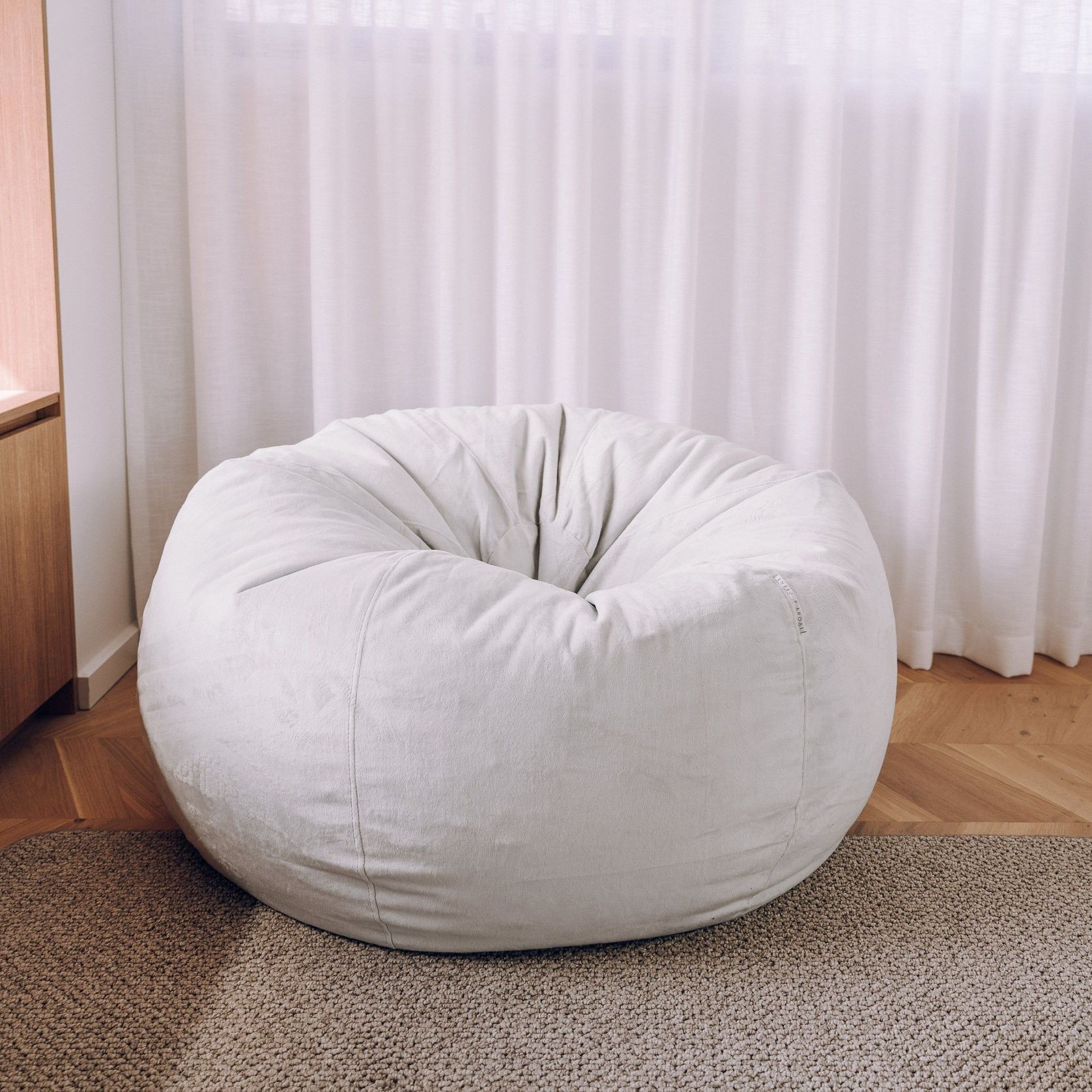 Pierre Fur Bean Bag - Silver Grey gallery detail image