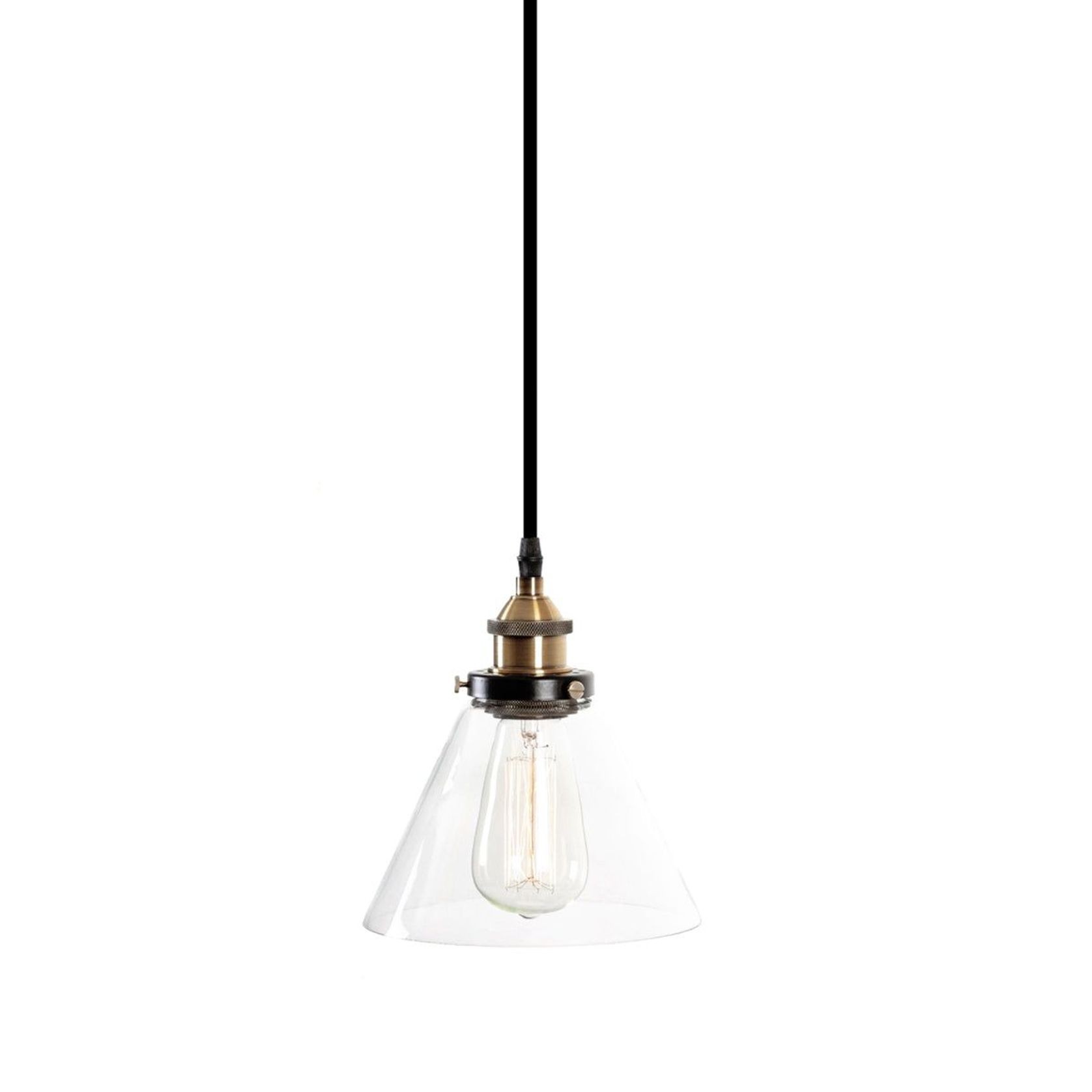 Sophie Glass Pendant Light - Brass gallery detail image