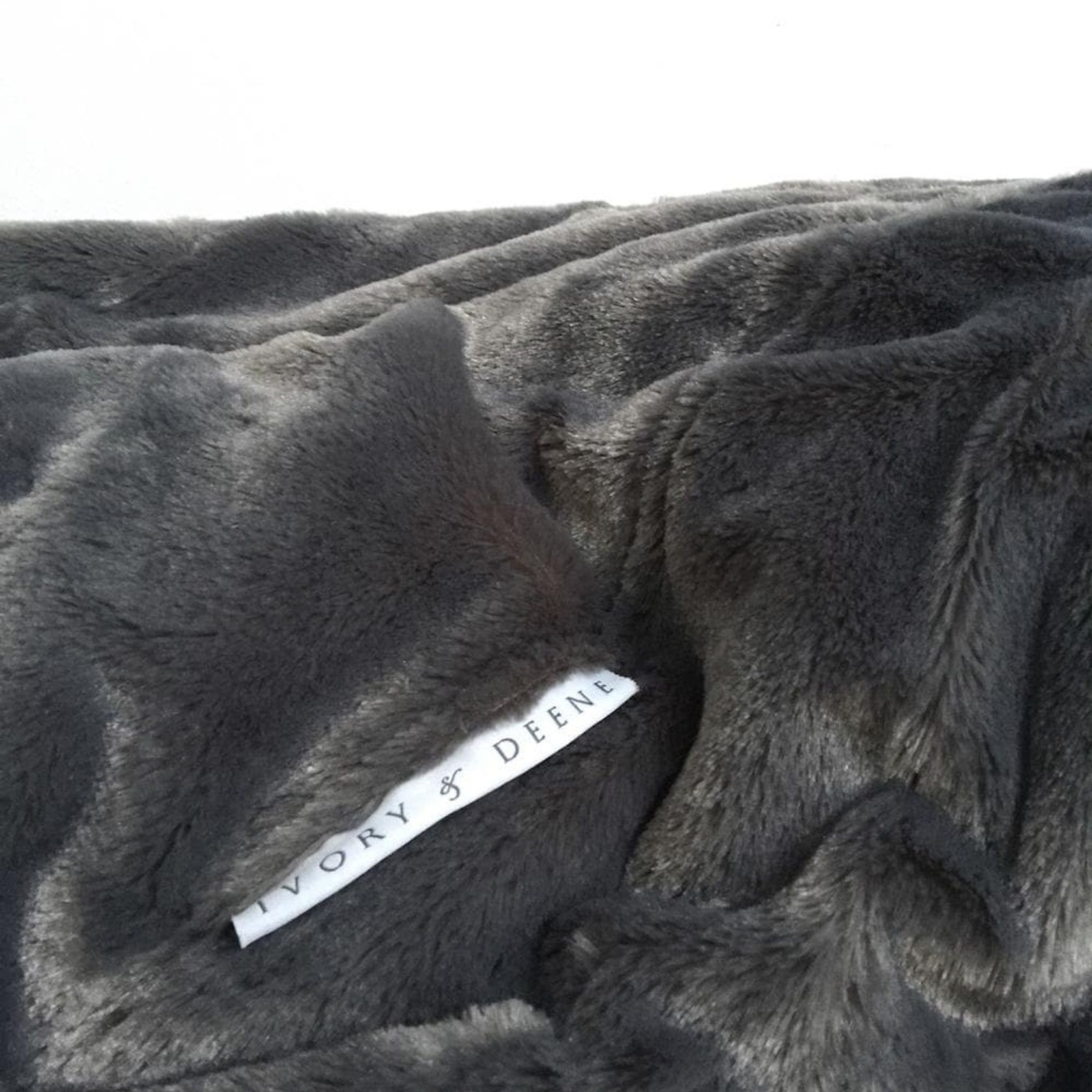 Plush Fur Bean Bag - Charcoal Cloud gallery detail image