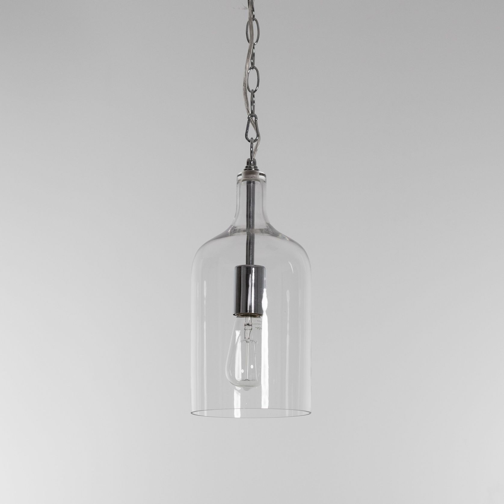 Kendal Glass Pendant Light - Chrome gallery detail image