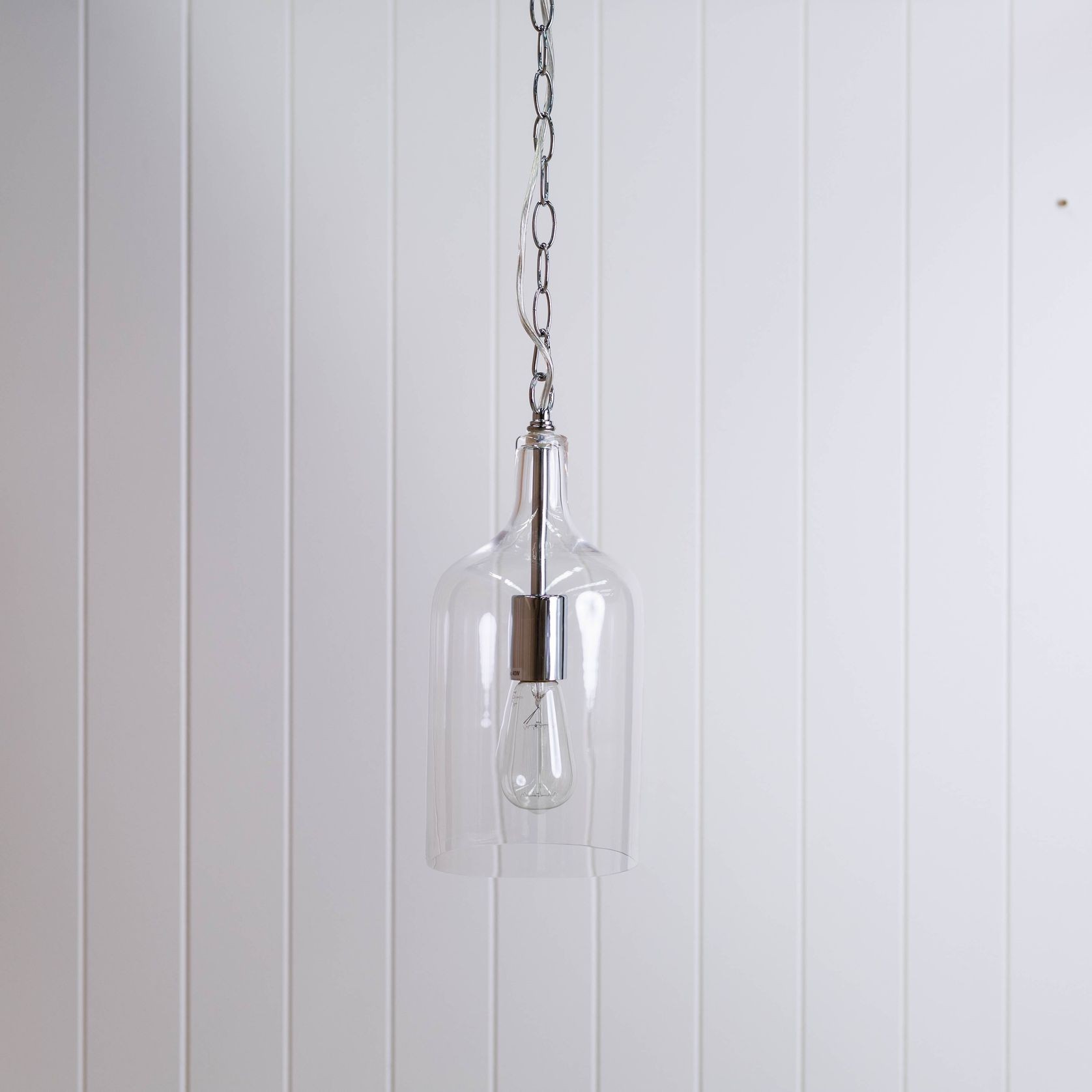 Kendal Glass Pendant Light - Chrome gallery detail image