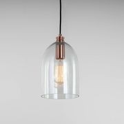 Willow Dome Glass Pendant Light - Copper gallery detail image