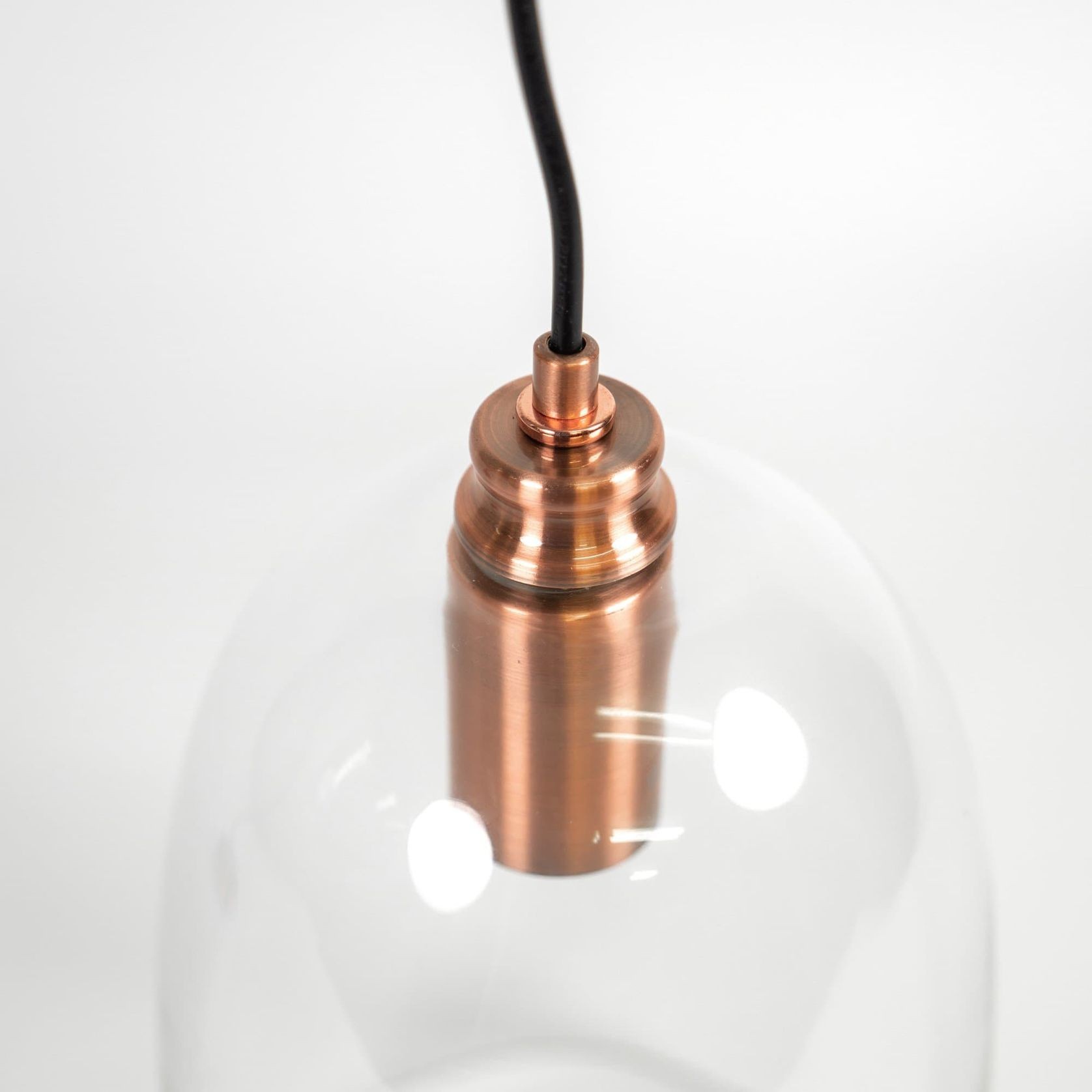 Willow Dome Glass Pendant Light - Copper gallery detail image