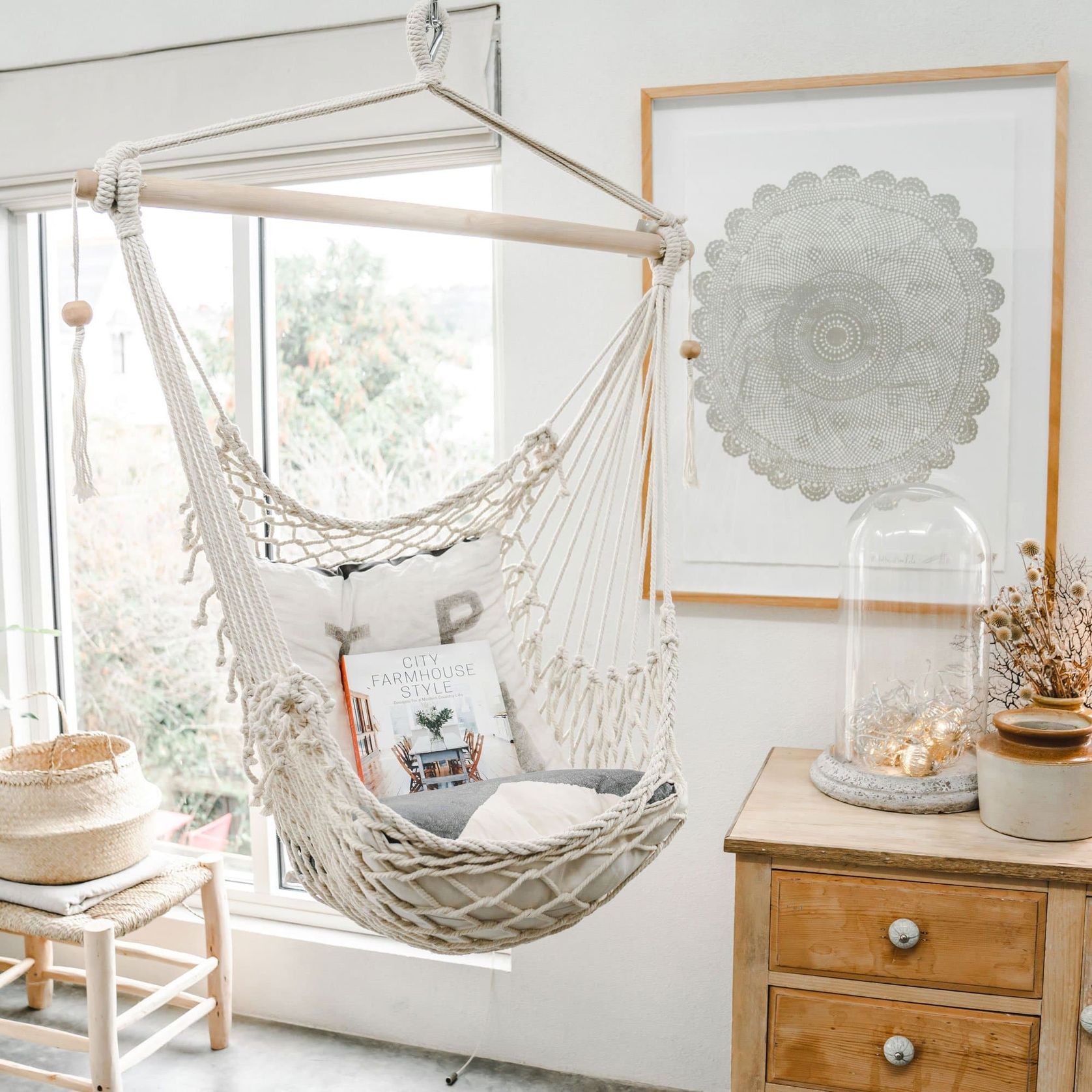 Salvador | Macrame Hammock Chair - Natural gallery detail image