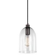 Willow Dome Glass Pendant Light - Pearl Black gallery detail image