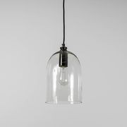 Willow Dome Glass Pendant Light - Pearl Black gallery detail image