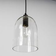 Willow Dome Glass Pendant Light - Pearl Black gallery detail image