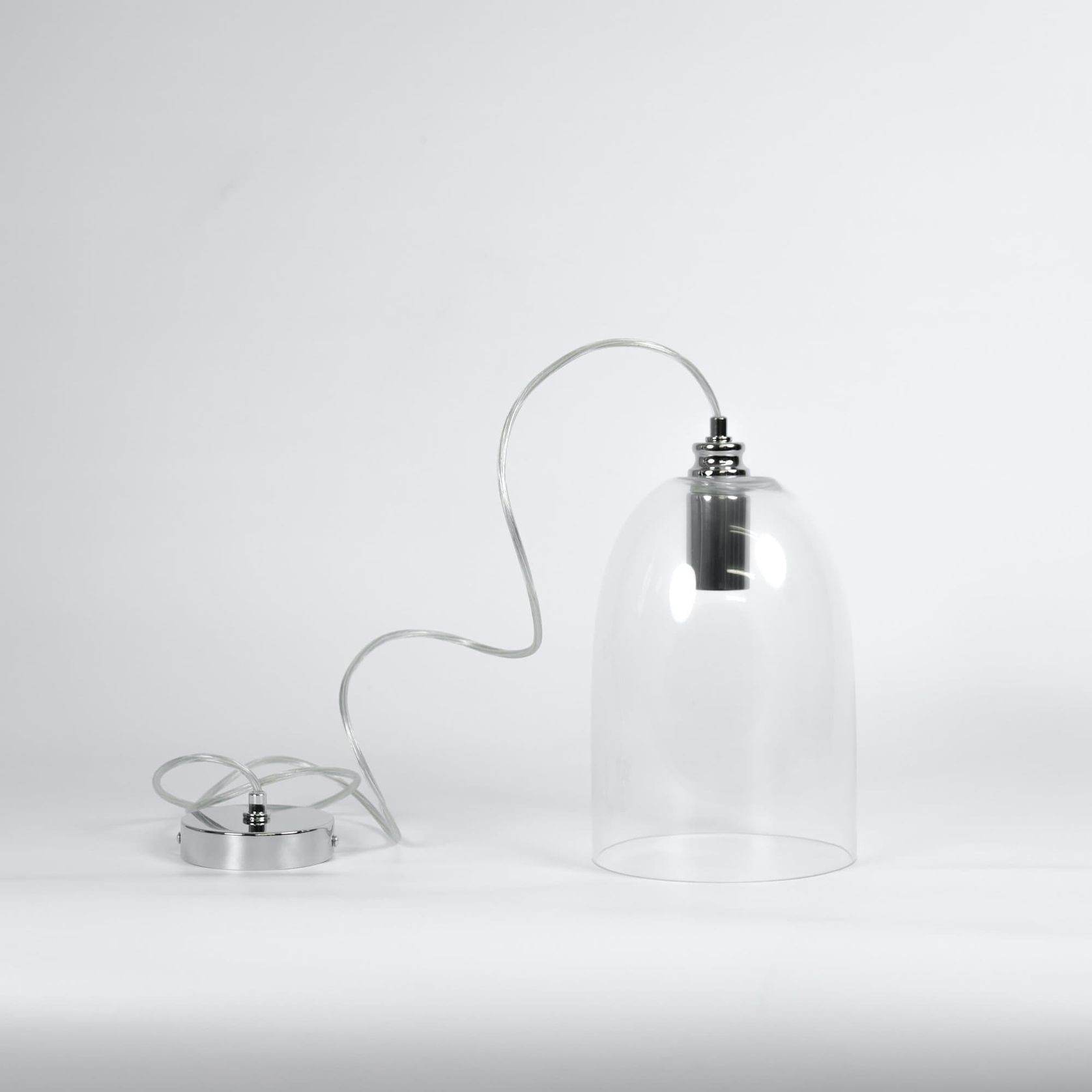Willow Dome Glass Pendant Light - Chrome gallery detail image