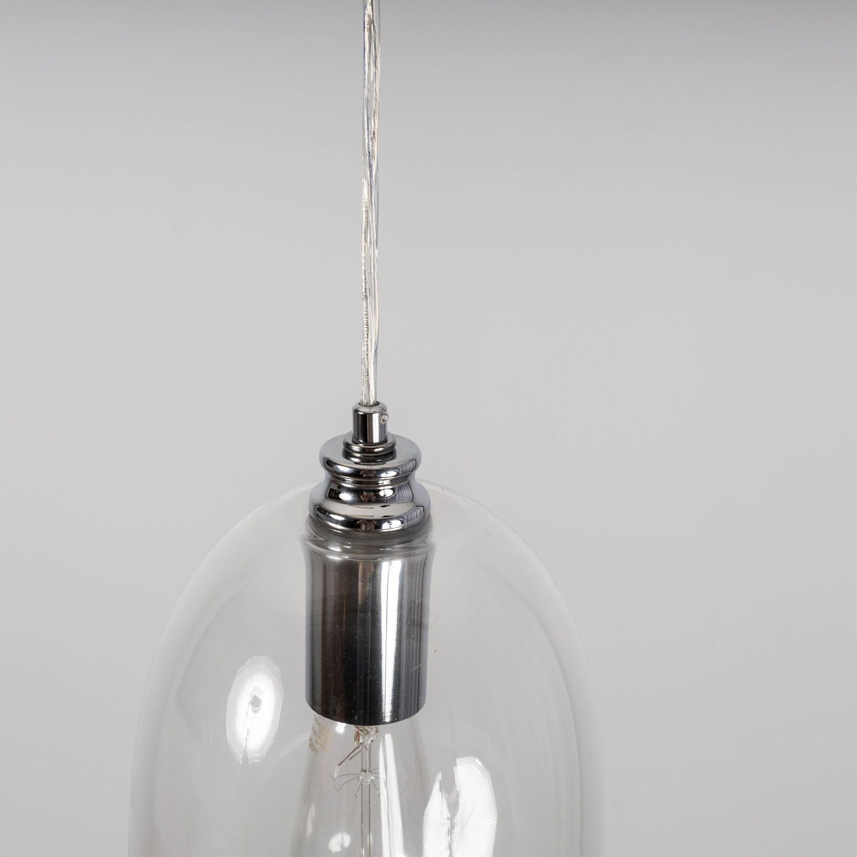 Willow Dome Glass Pendant Light - Chrome gallery detail image